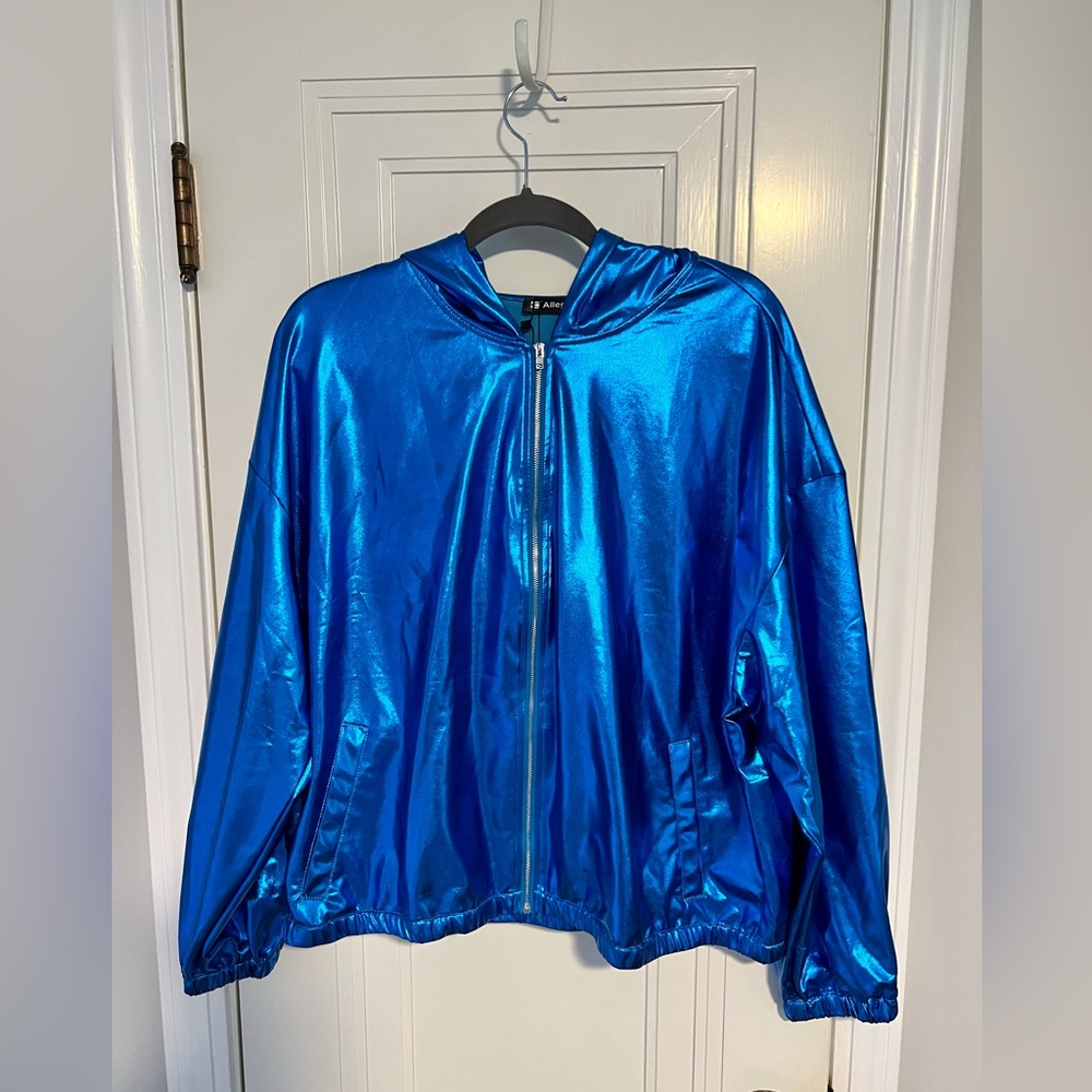 NWOT shiny metallic blue jacket